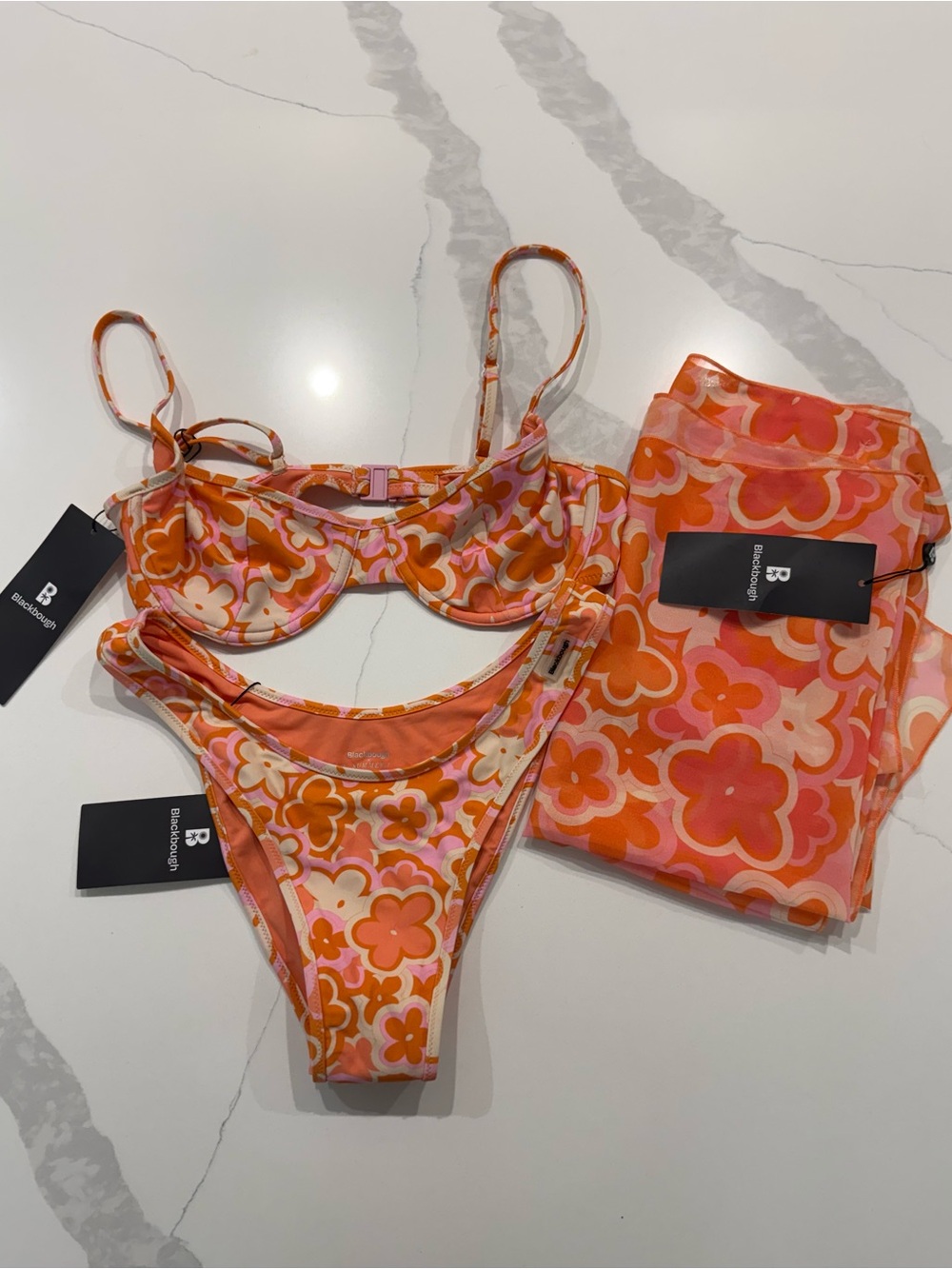 NWT Blackbough x The Summer I Turned Pretty Floral Bikini Set + Sarong